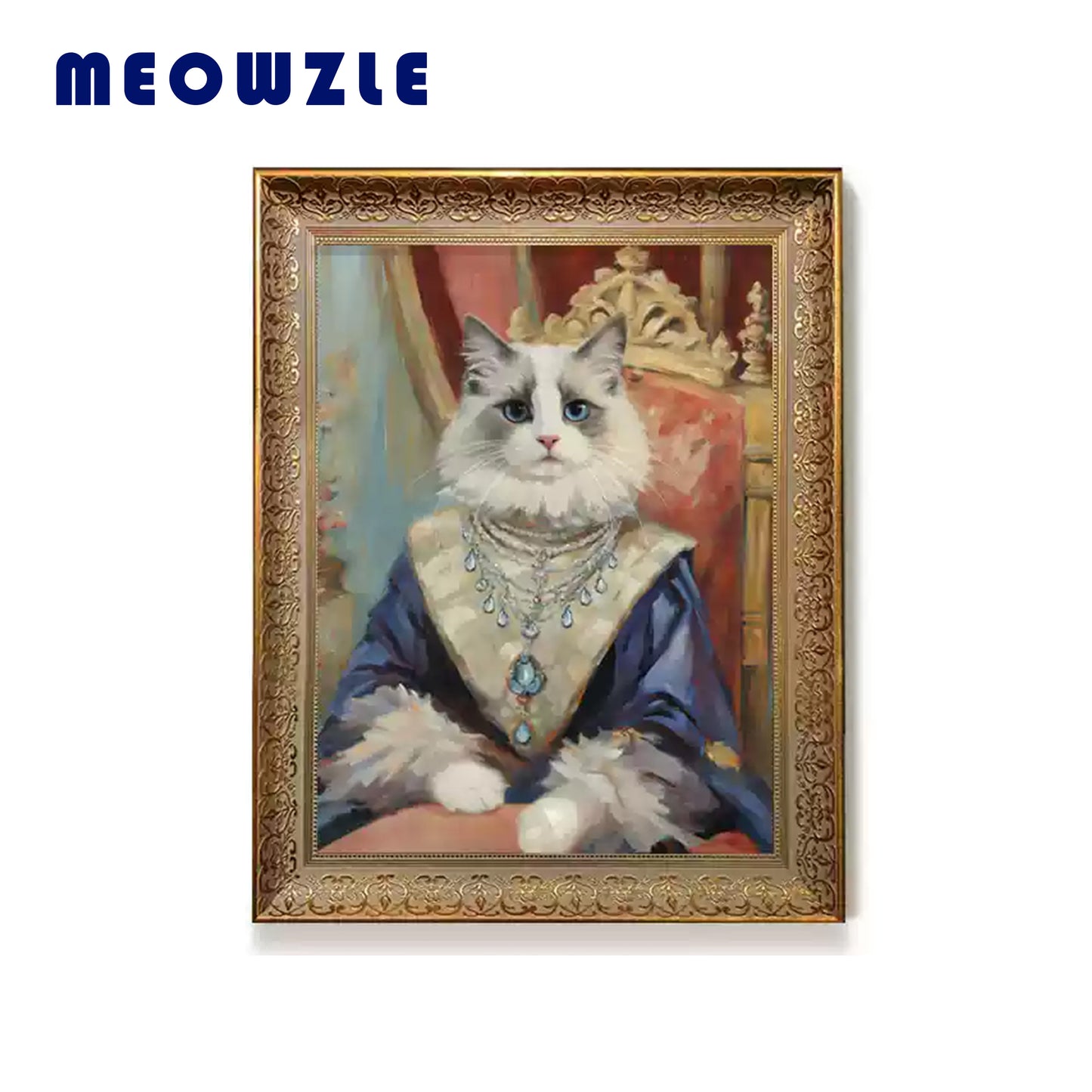 PET PORTRAITS-Queen's Sapphire - MEOWZLE