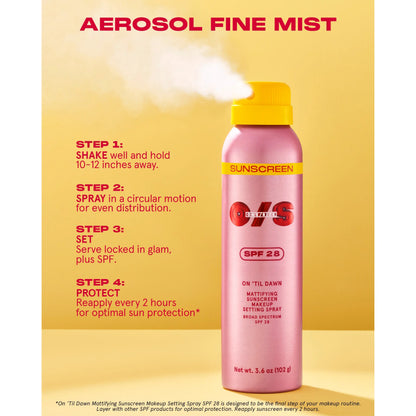 ONE/SIZE On 'Til Dawn Mattifying Sunscreen Setting Spray SPF 28