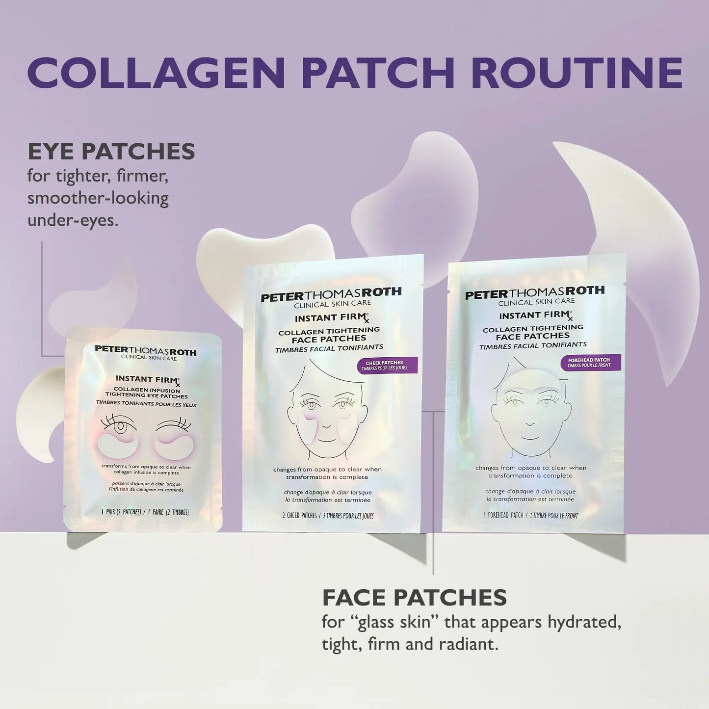 🔥Peter Thomas Roth Collagen Tightening Face Patches, Glass Skin Face Mask Color Changing