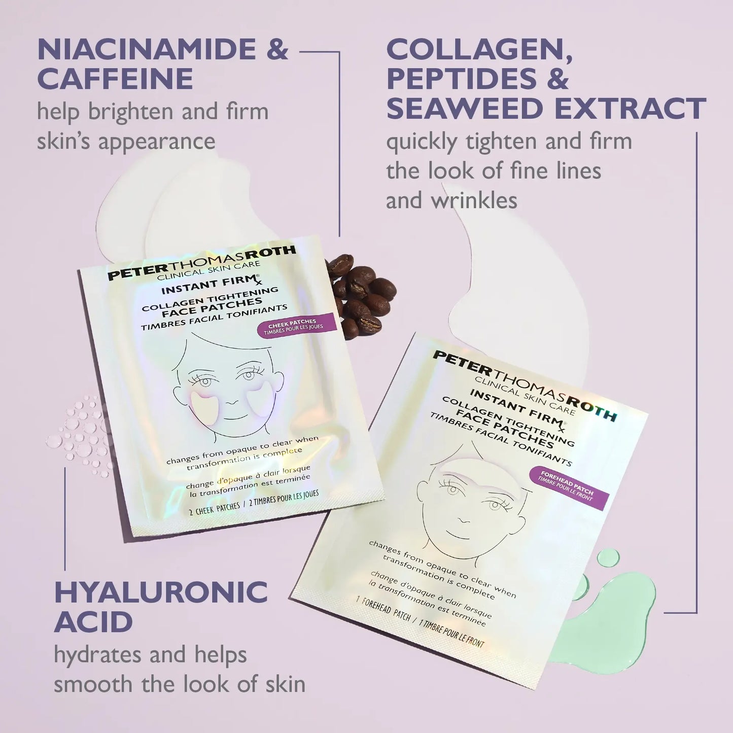 🔥Peter Thomas Roth Collagen Tightening Face Patches, Glass Skin Face Mask Color Changing