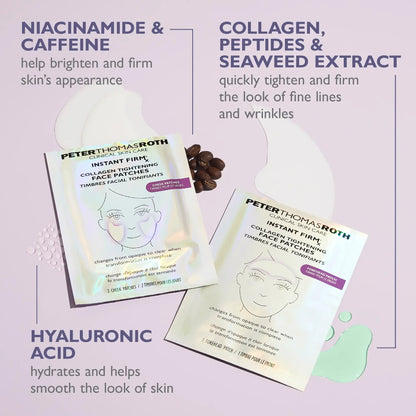 🔥Peter Thomas Roth Collagen Tightening Face Patches, Glass Skin Face Mask Color Changing