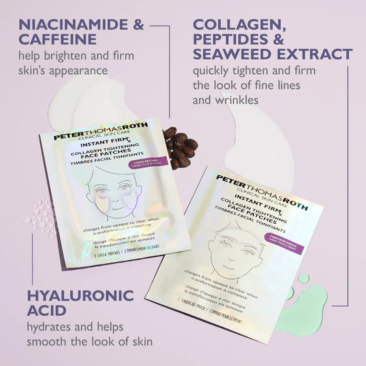 🔥Peter Thomas Roth Collagen Tightening Face Patches, Glass Skin Face Mask Color Changing