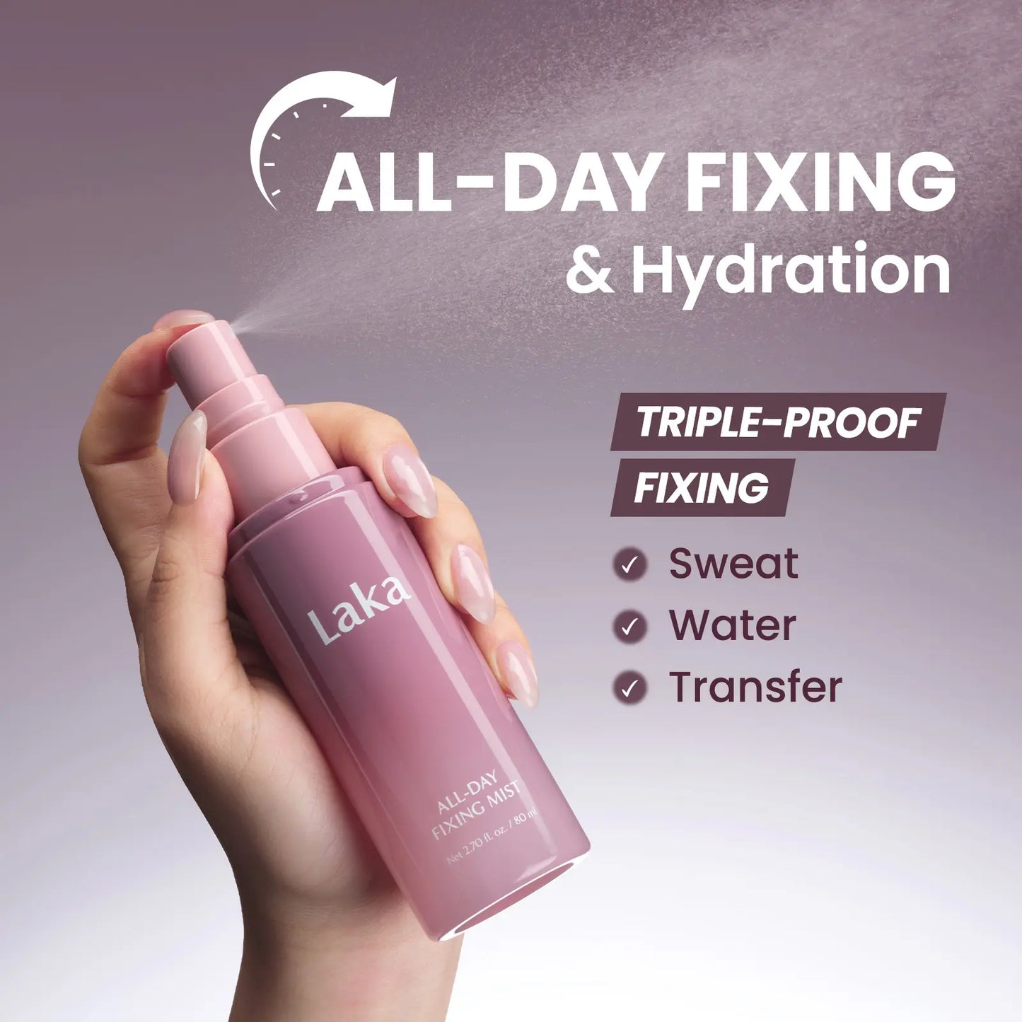 Laka All-Day Fixing Mist 24HR Setting Spray image 3